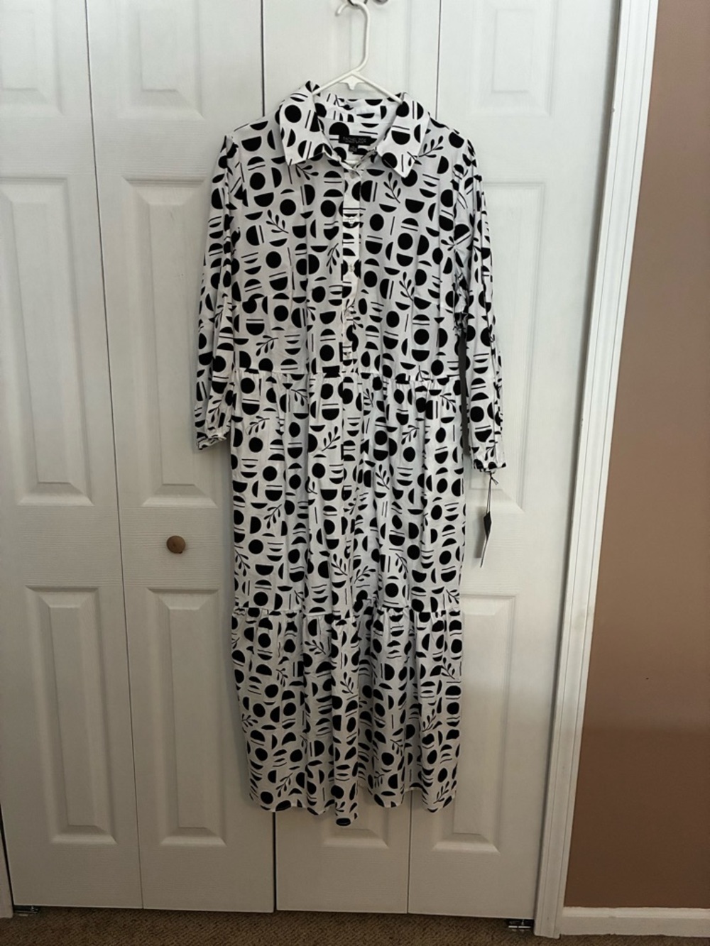 Rachel Zoe Black and White Geometric Maxi Dress